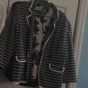 Striped grey and white blazer